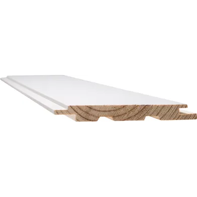 Slätspont vitmålad 0500-N 13x120 mm, 4200 mm, 6 st/bunt