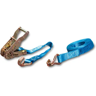 Spännband med krok 5 m 25 mm, 1000 kg, blå