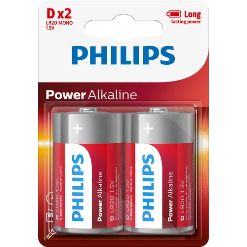 Alkaliska batterier Power D/LR20, 2-pack