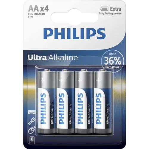 Alkaliska batterier Ultra AA/LR6, 4-pack