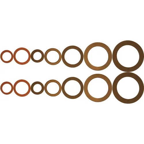 Packningssats, fiber & gummi 2x7 olika storlekar