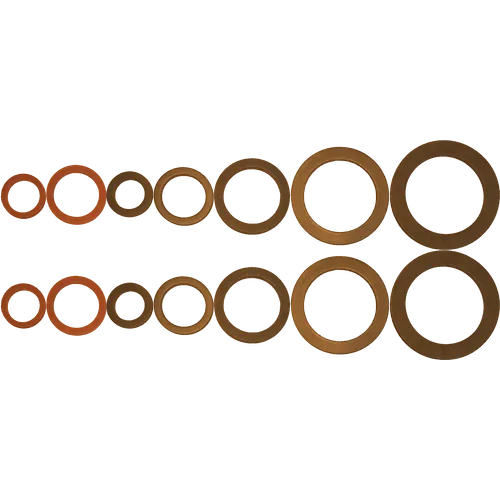 Packningssats, fiber & gummi 2x7 olika storlekar