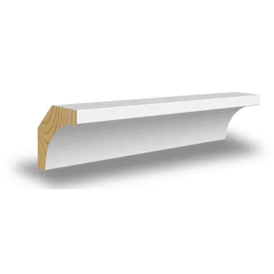 Hålkälslist vitmålad furu 15x33 mm, 4400 mm