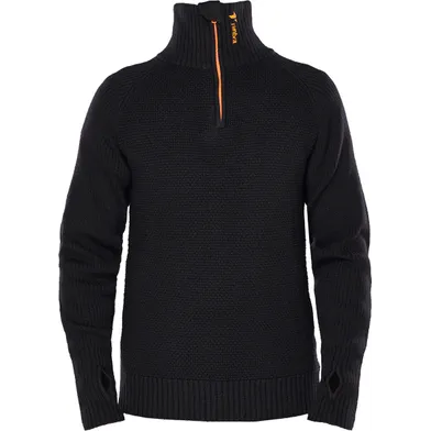 Ulltröja Halvzip Svart Strl. XXL