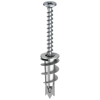 Gipsplugg metall med skruv 4,5x50 mm, 100 st/frp