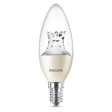 Kronlampa LED E14 3,4 W (40 W), Varmvit, Klar, Dimbar